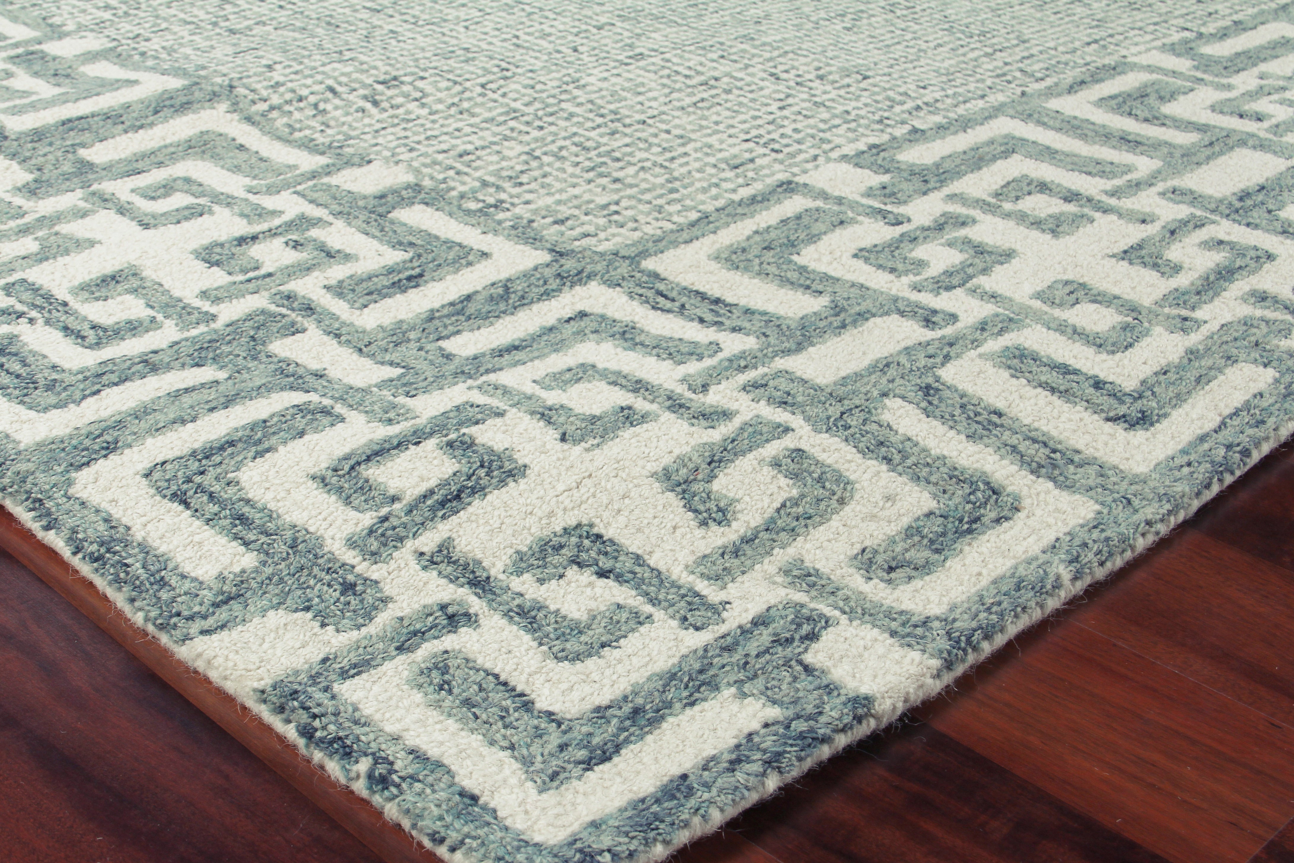 Caprice Aqua New Zealand Wool hand-tufted Area Rug