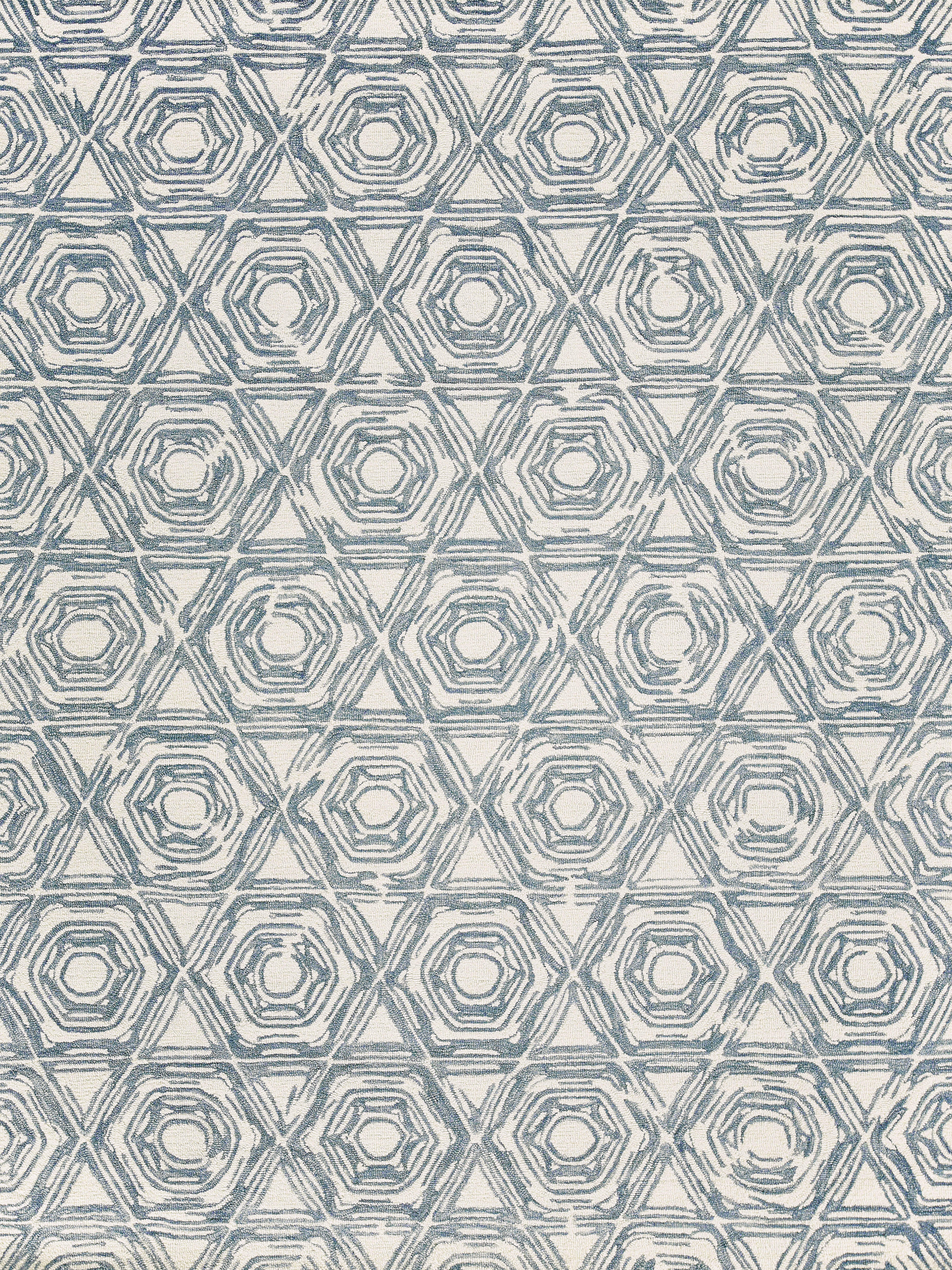 Caprice Dark Blue/Ivory New Zealand Wool hand-tufted Area Rug