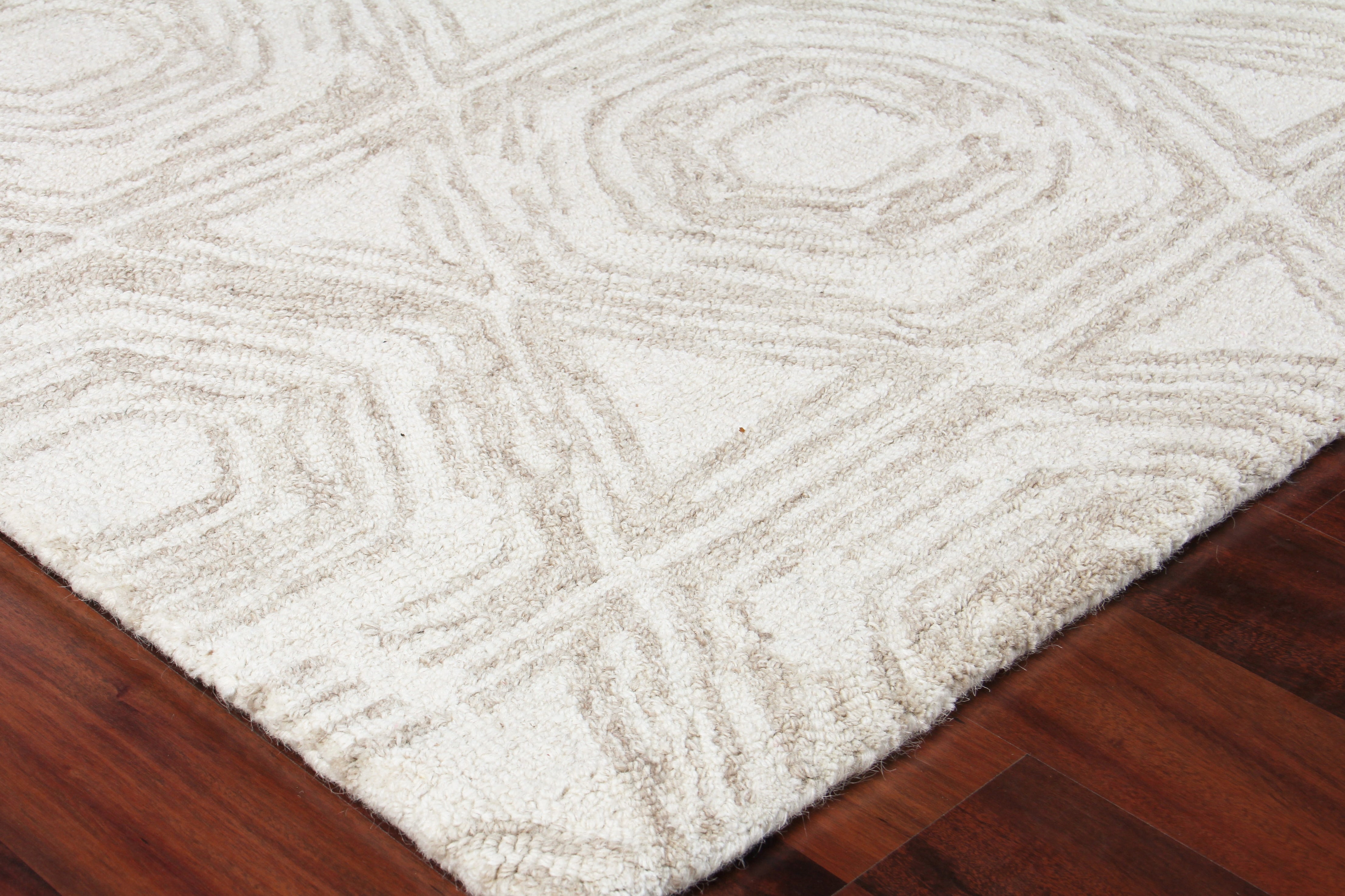 Caprice Beige/Ivory New Zealand Wool hand-tufted Area Rug