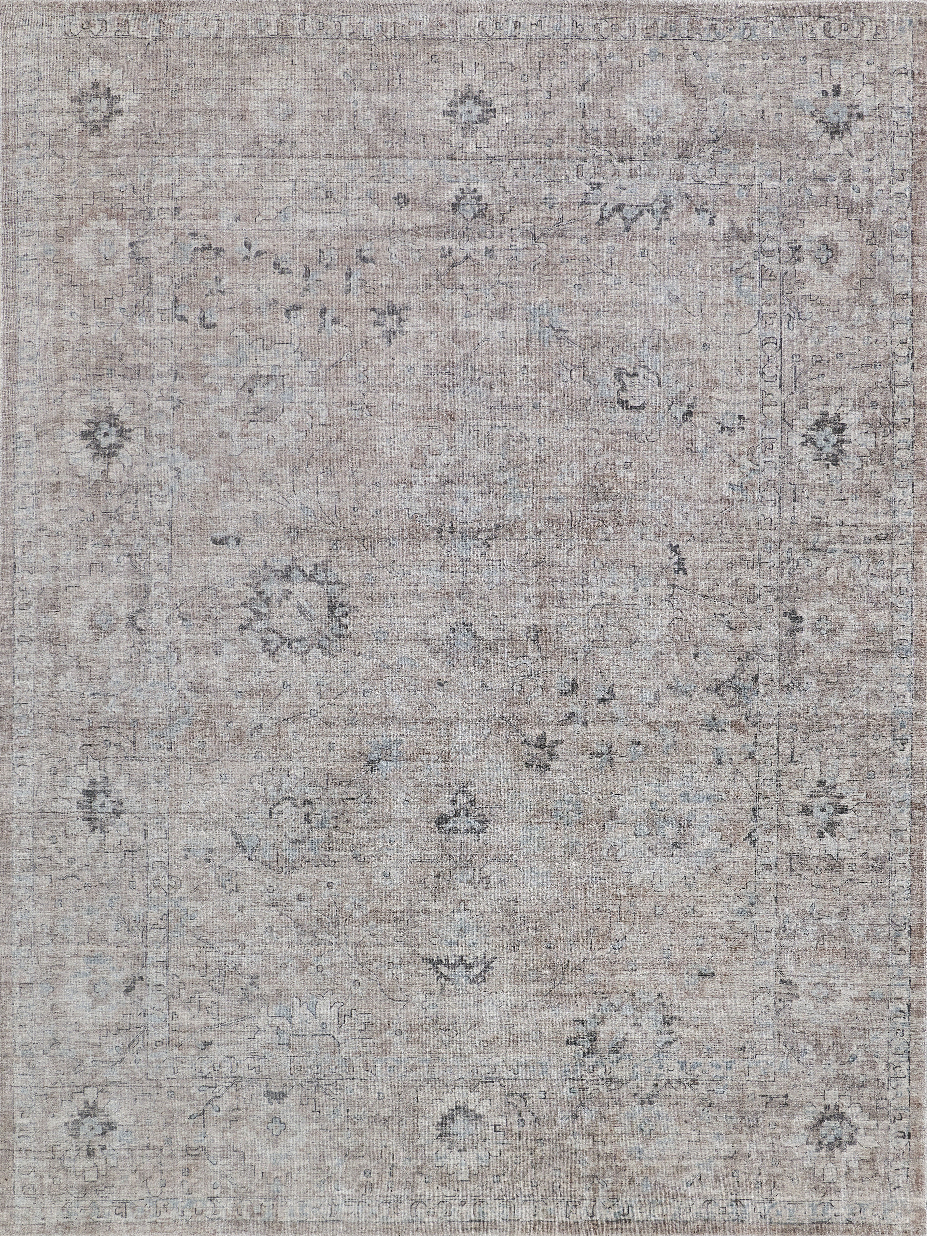 Cambridge Silver/Brown Wool/Bamboo Silk handloomed Area Rug