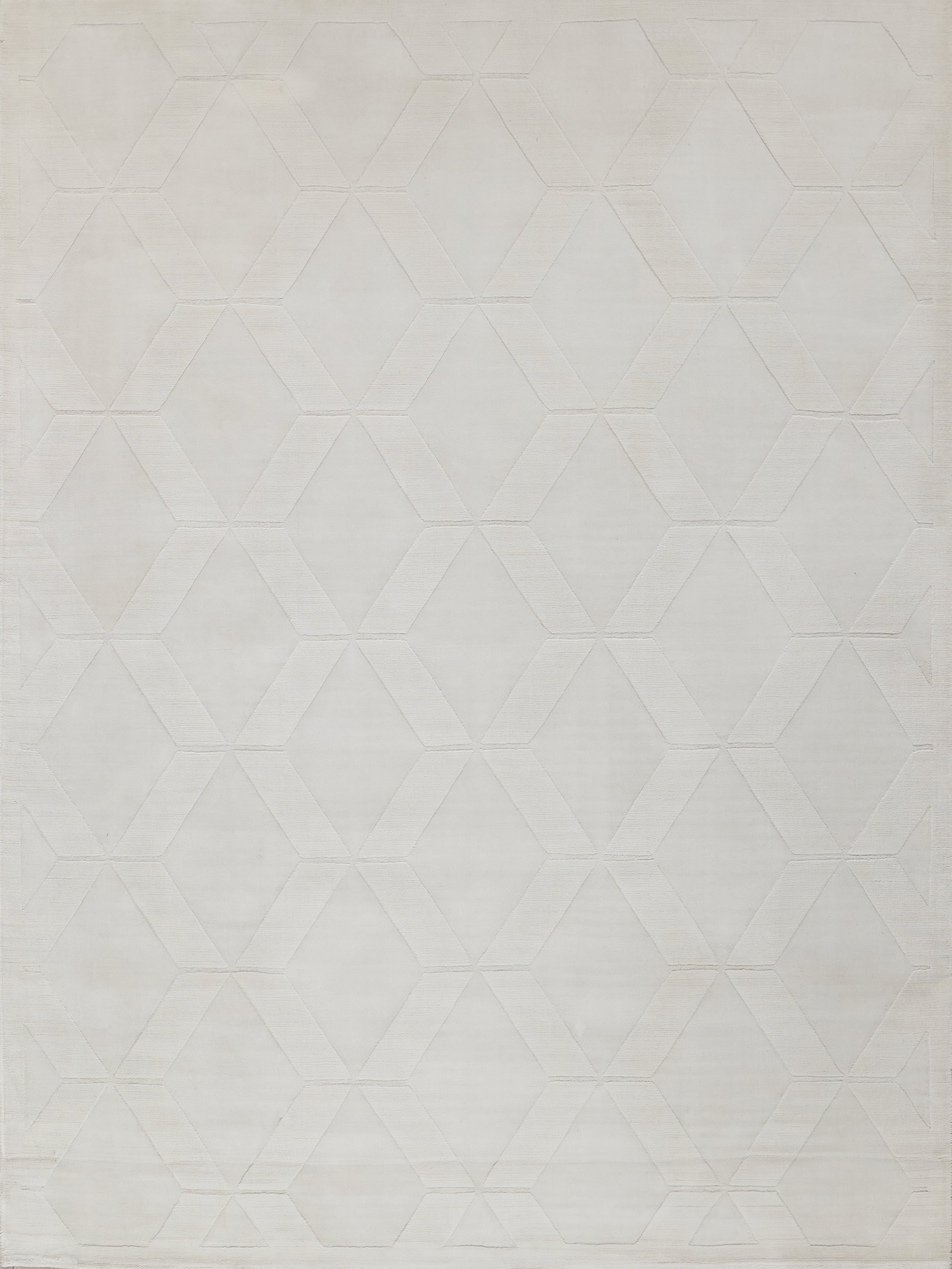 Brunello Modern White Silky Nylon handloomed Area Rug