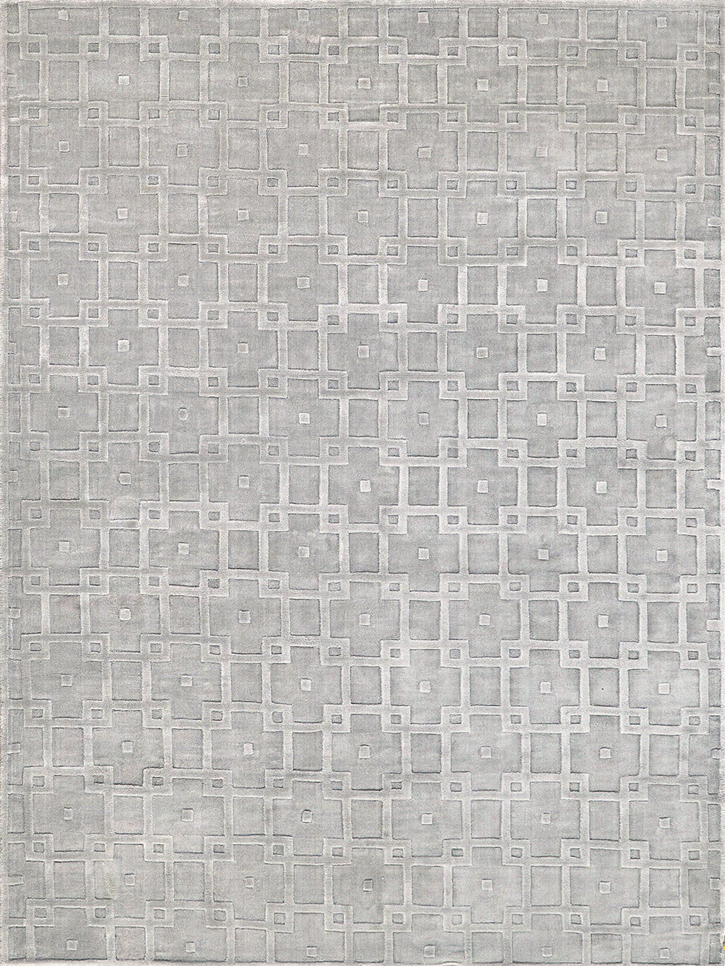 Camora Modern Light Silver Silky Nylon handloomed Area Rug
