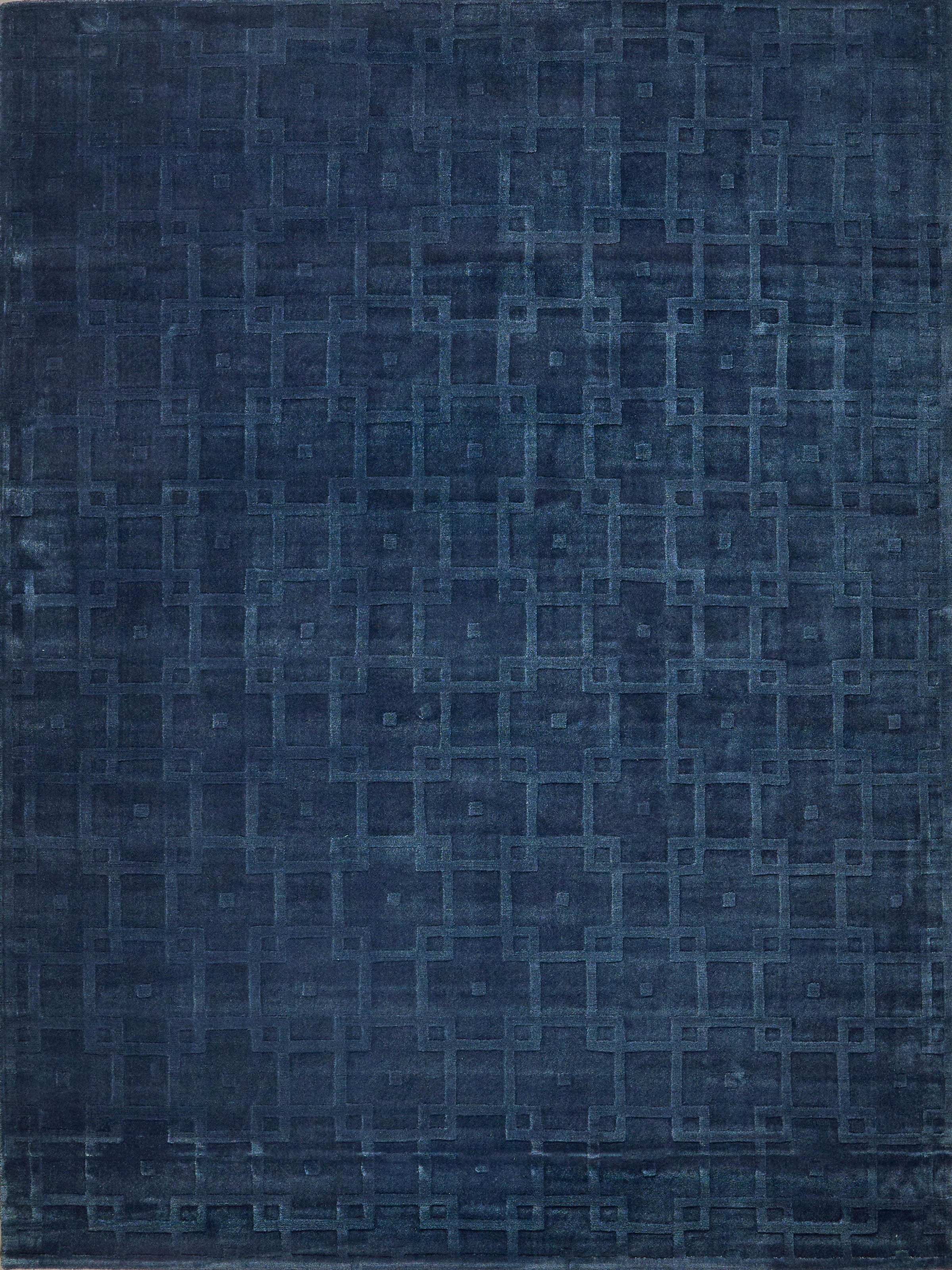 Camora Modern Navy Silky Nylon handloomed Area Rug