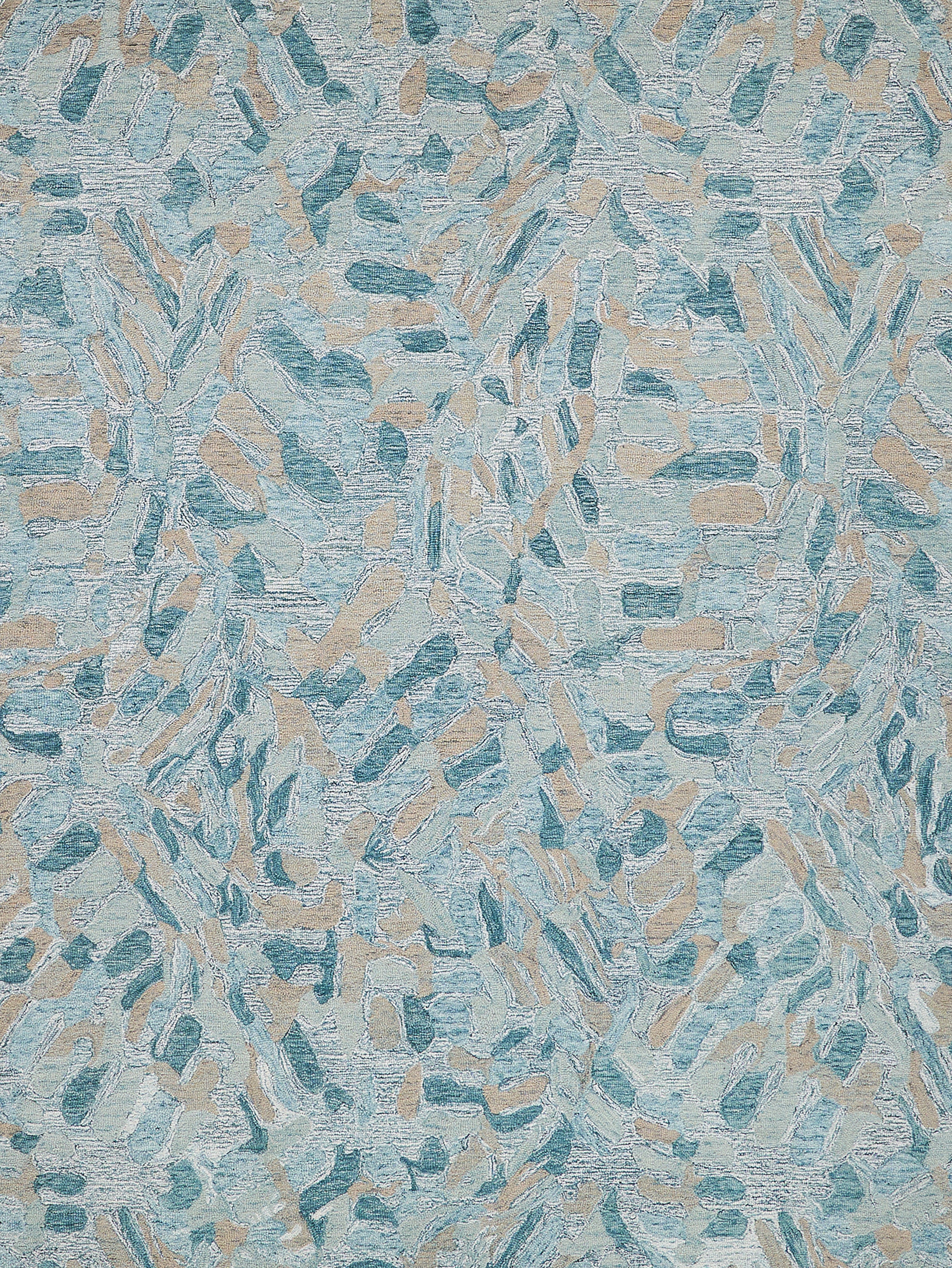 Botanica Turquoise/Ivory/Multi New Zealand Wool hand-tufted Area Rug