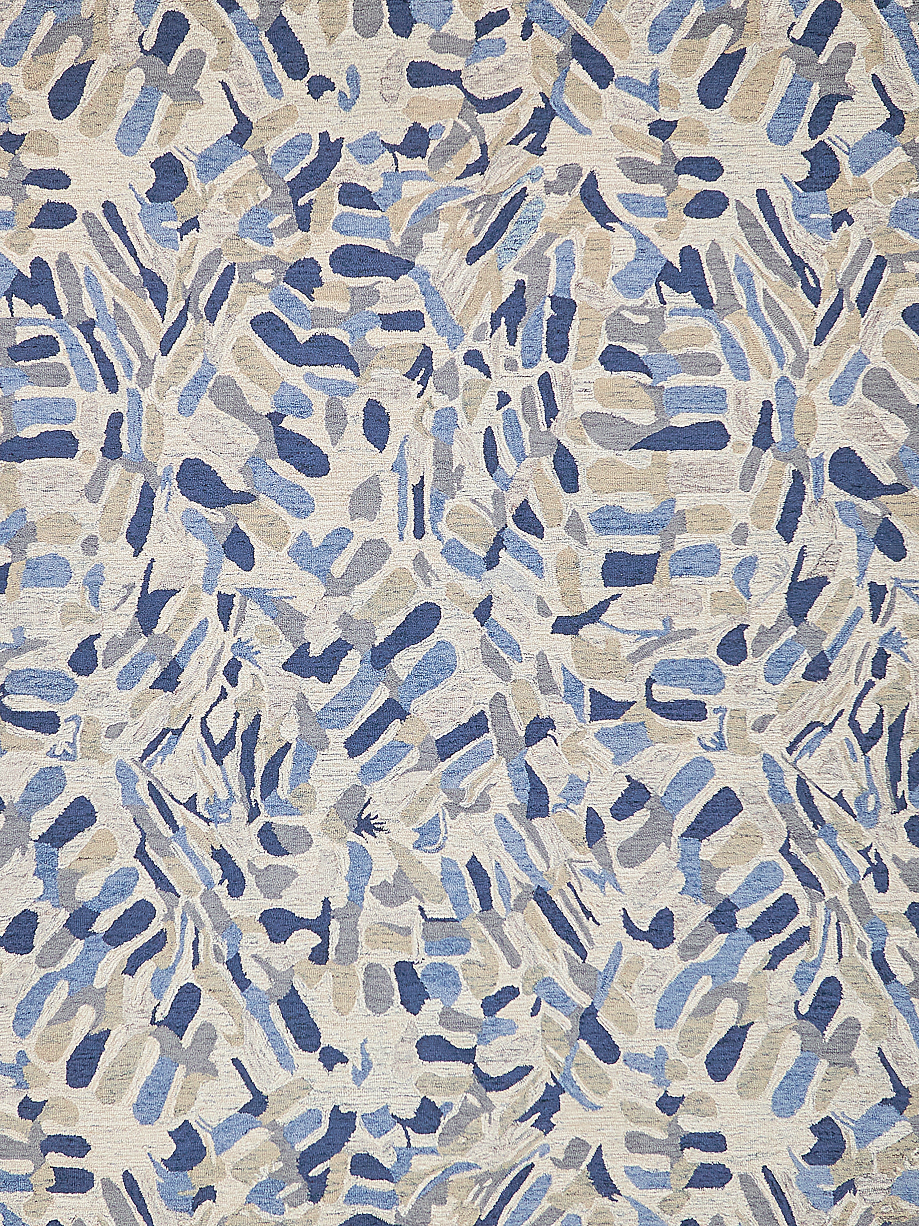 Botanica Navy/Ivory/Multi New Zealand Wool hand-tufted Area Rug