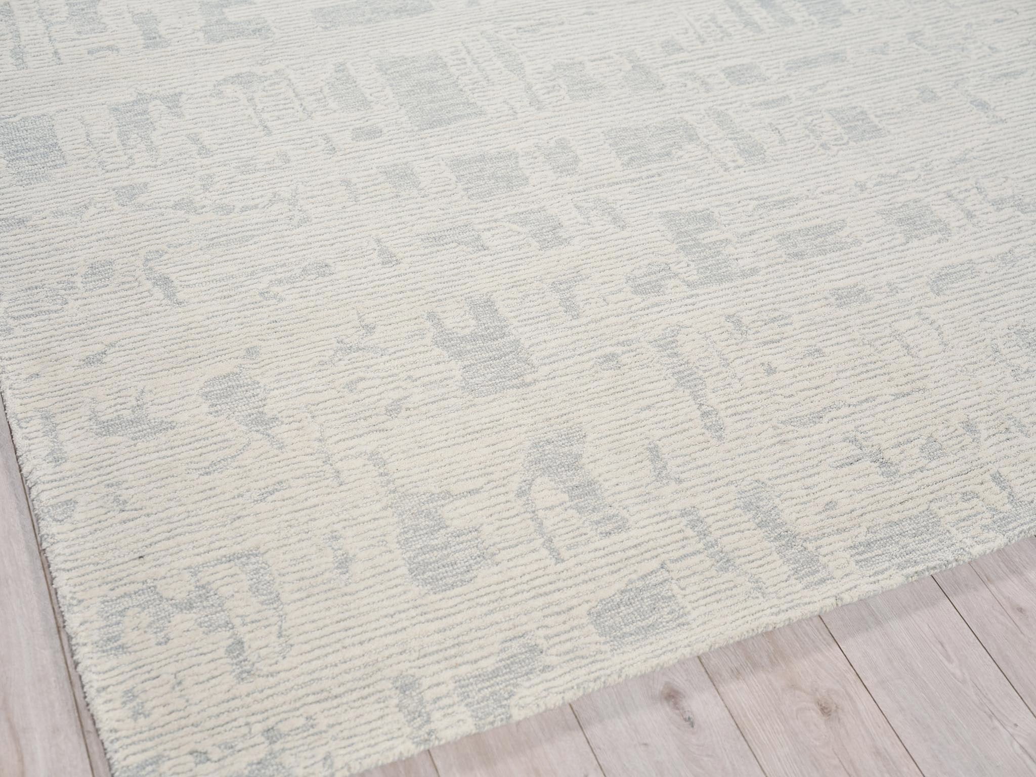 Aspen Blue/Ivory New Zealand Wool hand-tufted Area Rug